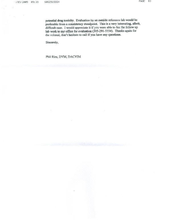 Gator's vet report p2